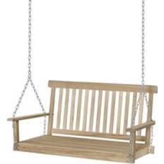 Canopy Porch Swings OutSunny Outdoor 2 Seater Wooden Swing Chair