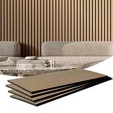 VEVOR Wood Slat Acoustic Panels 23.6 x 47.2 inch MDF Accent Wooden Wall Panels