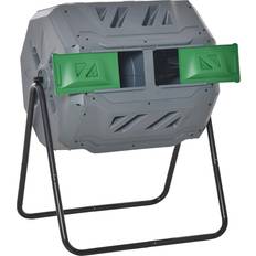 Komposte OutSunny Komposttrommel mit 2 Kammern 71L x 65B x 96H cm