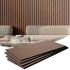 Sheet Materials VEVOR Wood Slat Acoustic Panels 23.6 x 47.2 inch for Modern Wall Decor Walnut