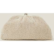 Cotton Clutches Accessorize Pearl Embellished Cloud Clutch Bag - White