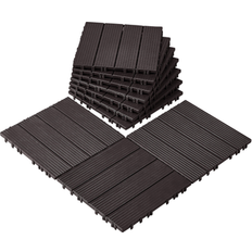 Gulve Bed Bath & Beyond Interlocking Deck Fliser 10 Pack 12 x 12 Dark Brown