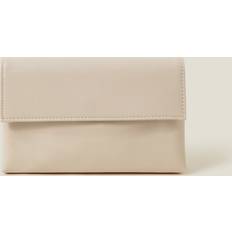 Beige Clutches Accessorize Patent Fold-Over Clutch Bag - Beige