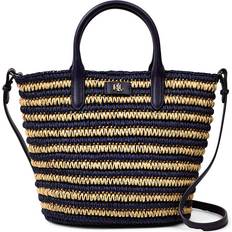 Strå Tote Bag & Shopper tasker Lauren Ralph Lauren Natural Brie Striped Straw Tote Bag - Blå