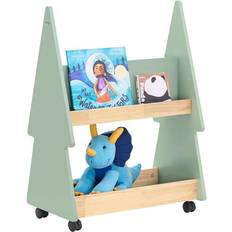 Bücherregale SoBuy Kinder Bücherregal KMB99-GR mit 4 Rollen