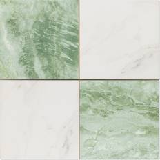 Hill Ceramic Marmor Klinker Checkermarble Vit-Grön Matt 44x44 cm