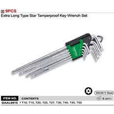 Toptul Vinkelskruvnyckelsats GAAL0915 9 TORX T10 T15 T20 T25 T27 T40 T45 T50 9 pcs Insexnyckel