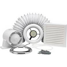 Bathroom Extractor Fans Xpelair Airline Inline Extract Fan Kit ALL100 93290AW
