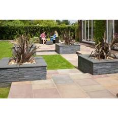 Cheap Groundwork Marshalls Indian Sandstone Textured Brown Multi Paving Slab - Brown