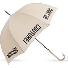 Polyester Paraply Med Logotyp - Beige
