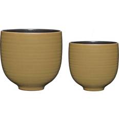 Hübsch Yuka Pot Set om 3 Grön