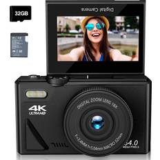 Greenzech 4K 64MP Vlogging Camera with 32G TF Card