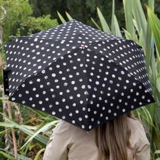 Umbrellas Totes Compact Round Dots Print Umbrella - Black/White
