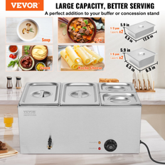 Other Kitchen Appliances VEVOR Commercial Electric Food Warmer 16.4qt