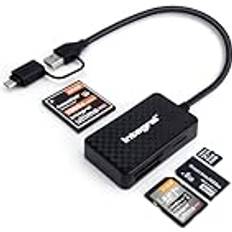 Integral 4in1 Memory Card Reader USB 3.0 & USB-C to MicroSD SD Compact Flash MS Duo Pro