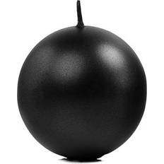 PartyDeco Metallic Klotljus 8 cm Svart Stearinljus