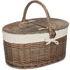 Cotton Baskets RED HAMPER Deep Antique Wash Oval Picnic Basket