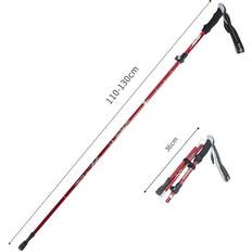 Trekking Poles Greenzech Anti Shock Walking Stick Red 110-130