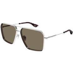 Alexander McQueen Solglasögon Alexander McQueen Silvriga Solglasögon Män - Silver/Brun