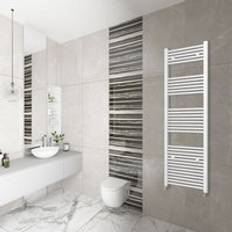 Heated Towel Rails Sky Bathroom Straight Heated Towel Rail Radiator 1800 x 550 mm White