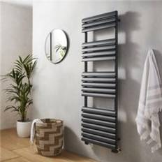 Heated Towel Rails Clifton Vertical Bathroom Towel Radiator 850mm x 500mm Black