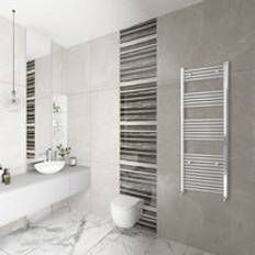Heated Towel Rails Sky Bathroom Heated Towel Rail Radiator 1600 x 550 mm Chrome