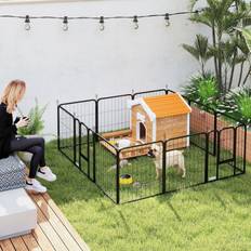 Dog pen Pawhut Dog Pen 12 Panels 60cm High Black