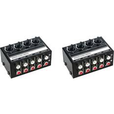 Tlily 2X 4 Channel Stereo Audio Mixer