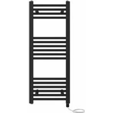 Heated Towel Rails NRG Prefilled Electric Heated Towel Rail 1000 x 400 mm Black