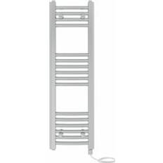 Heated Towel Rails NRG Bathroom Curved Prefilled Electric Heated Towel Rail Ladder 1000 x 300 mm