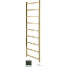 Heated Towel Rails Manissa Selby Electric Brushed Brass Heated Towel Rail 500mm x 1000mm h
