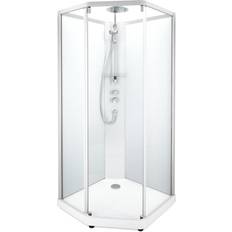 Sølv Brusekabiner Contura Shower Duschkabin 100x100x215 cm Silver Glas Transparent