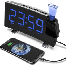 Alarm Clocks Greenzech Blue 8-Inch Projection Alarm Clock