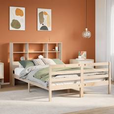 Beds & Mattresses vidaXL Bookcase Bed without Mattress 120x200 cm Solid Wood Pine - Brown