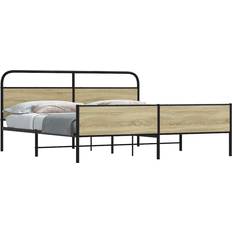 Beds & Mattresses vidaXL Ohne Matratze Sonoma-Eiche 200 x 200 cm Bettrahmen