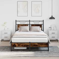 Beds & Mattresses vidaXL Bed Frame without Mattress Smoked Oak 120x190 cm