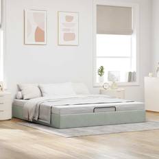 vidaXL Light Grey Ottoman Bed Frame 6ft Super King Size