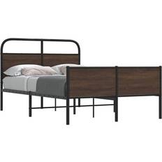 Beds & Mattresses vidaXL Bed Frame without Mattress 140x190 cm Brown Oak