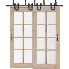 Sliding Doors on sale vidaXL Hardware Kit 200 cm Steel Black Sliding Door (x)