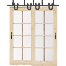 Sliding Doors on sale vidaXL Hardware Kit 183 cm Steel Black Sliding Door (x)