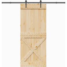 vidaXL Med Beslag 95x210 cm Massiv Furu Skjutdörr (x)