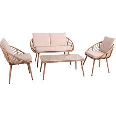 Solca Havemøbelsæt Loungesæt, 1 borde inkl. 2 stole & 1 sofaer