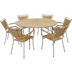 Havebord med 6 stole Mandalay Marguerit Ø140 cm Taupe Havemøbelsæt