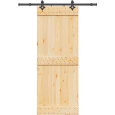Doors vidaXL with Hardware Set 80x210 cm Brown Sliding Door (80x210cm)