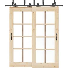 Sliding Doors on sale vidaXL Hardware Kit 200 cm Steel Black Sliding Door (x)