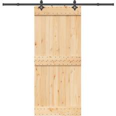 Doors vidaXL with Hardware Set 90x210 cm Brown Sliding Door (90x210cm)