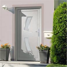 vidaXL Hoveddør 108x200 cm PVC Hvid Yderdør (x200cm)