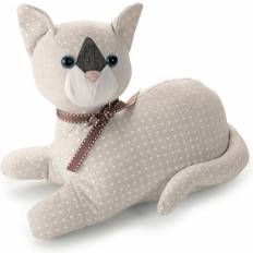 Dörrstopp Inofix Vit Katt Textil Dörrestopp 28 x 13 x 23 cm Sand