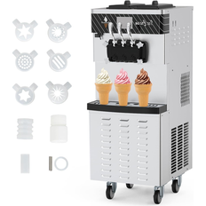 Garvee Commercial Ice Cream Machine Silver (24.8 In. L X 21.25 In. W X 55.11 In. H)