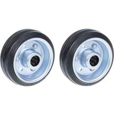 Wheels Parnells 80mm 3" Black Rubber Wheels Set of 2